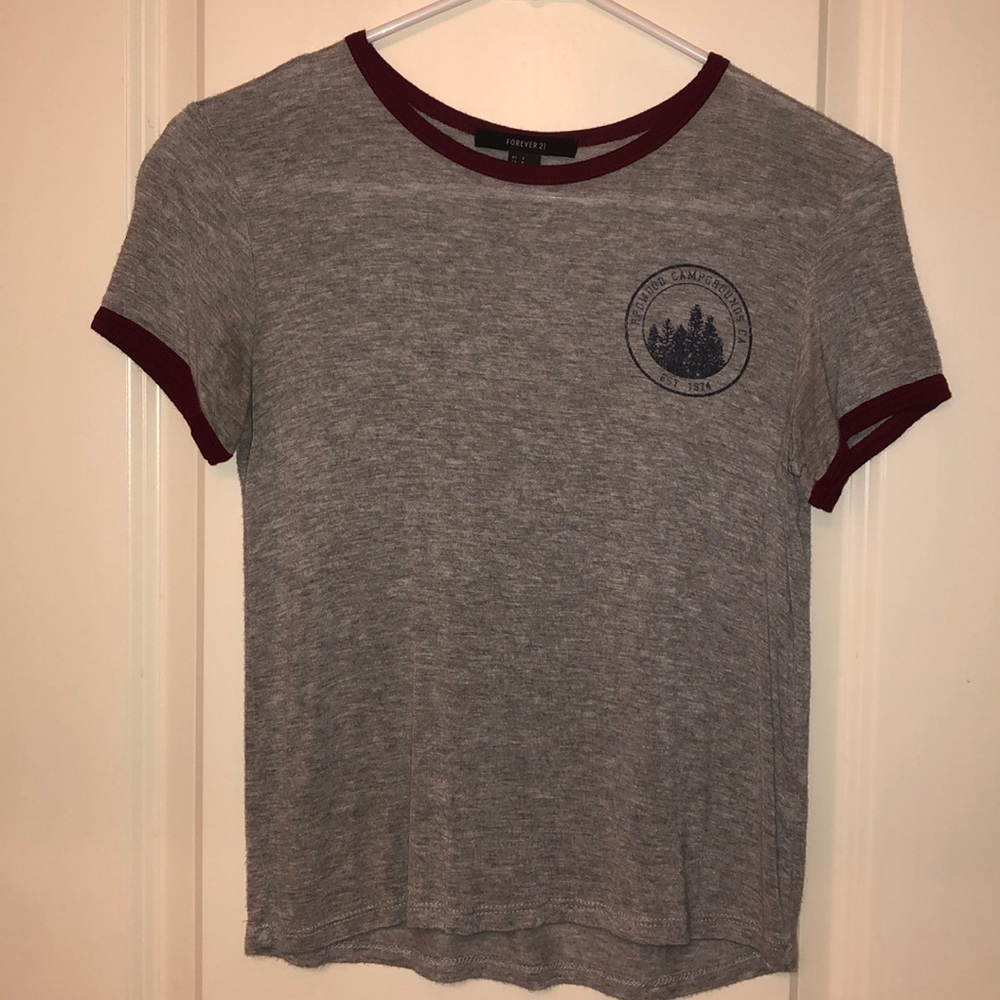 Gray Forever 21 Flowy Tee